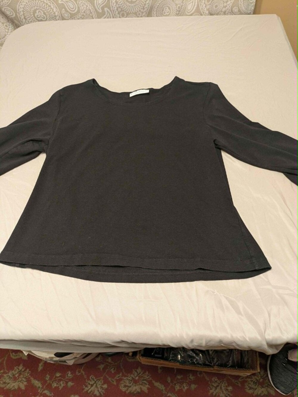Bryn Walker Oversized Tee Womens Small Black Bamboo Organic Cotton Stretch Top
